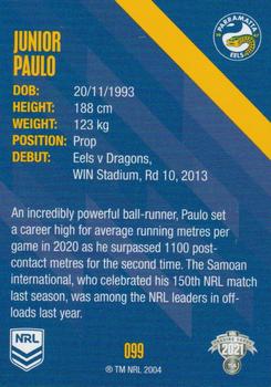 2021 NRL Traders #099 Junior Paulo Back